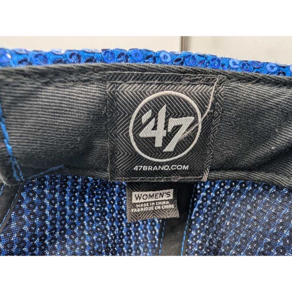 47 Brand St Louis Blues NHL Sequin Hat Blue Adjustable Womens Baseball Cap - Picture 7 of 8
